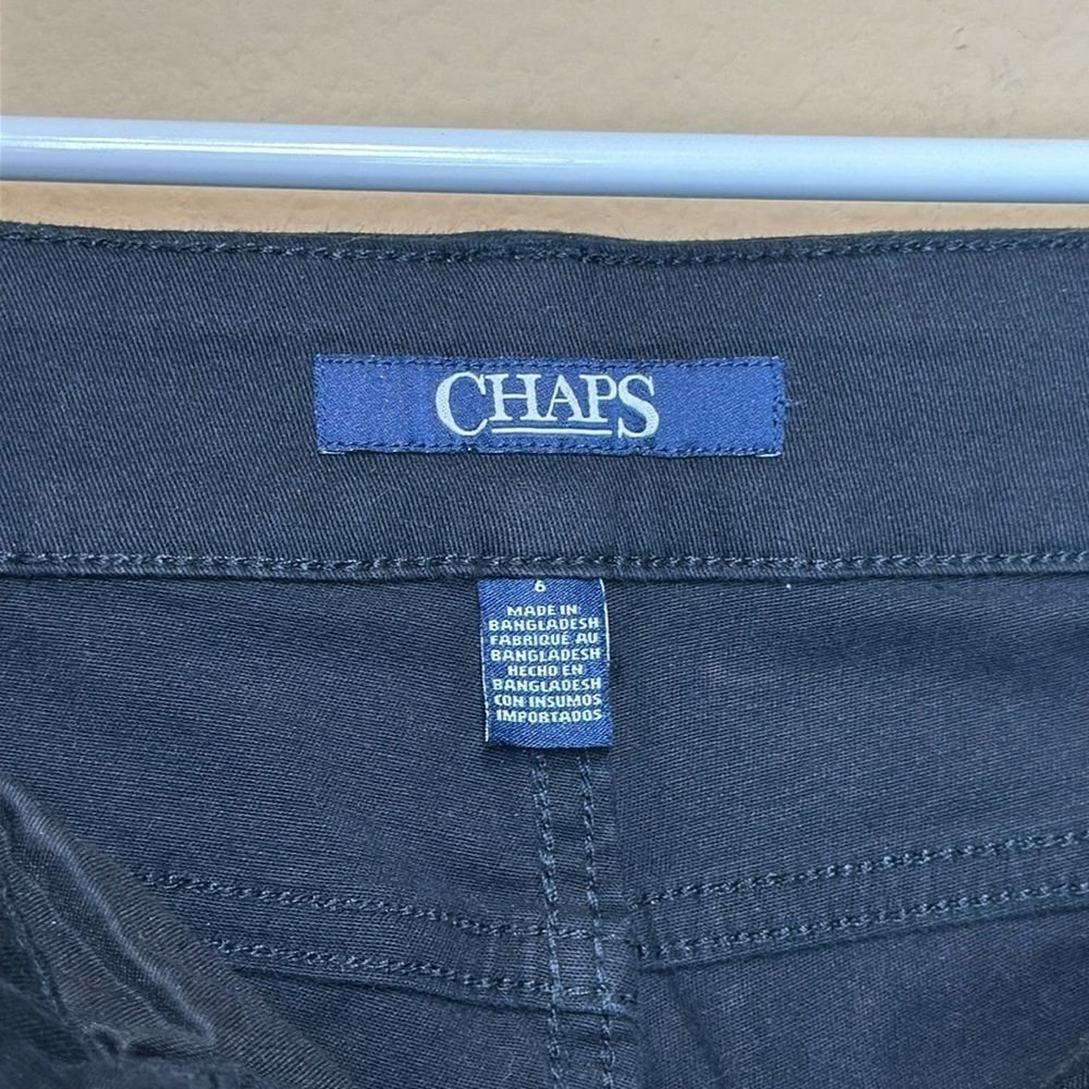 NWT Chaps Icon Black Denim Capri Pants Size 6 Coastal Resort Casual - Picture 5 of 10